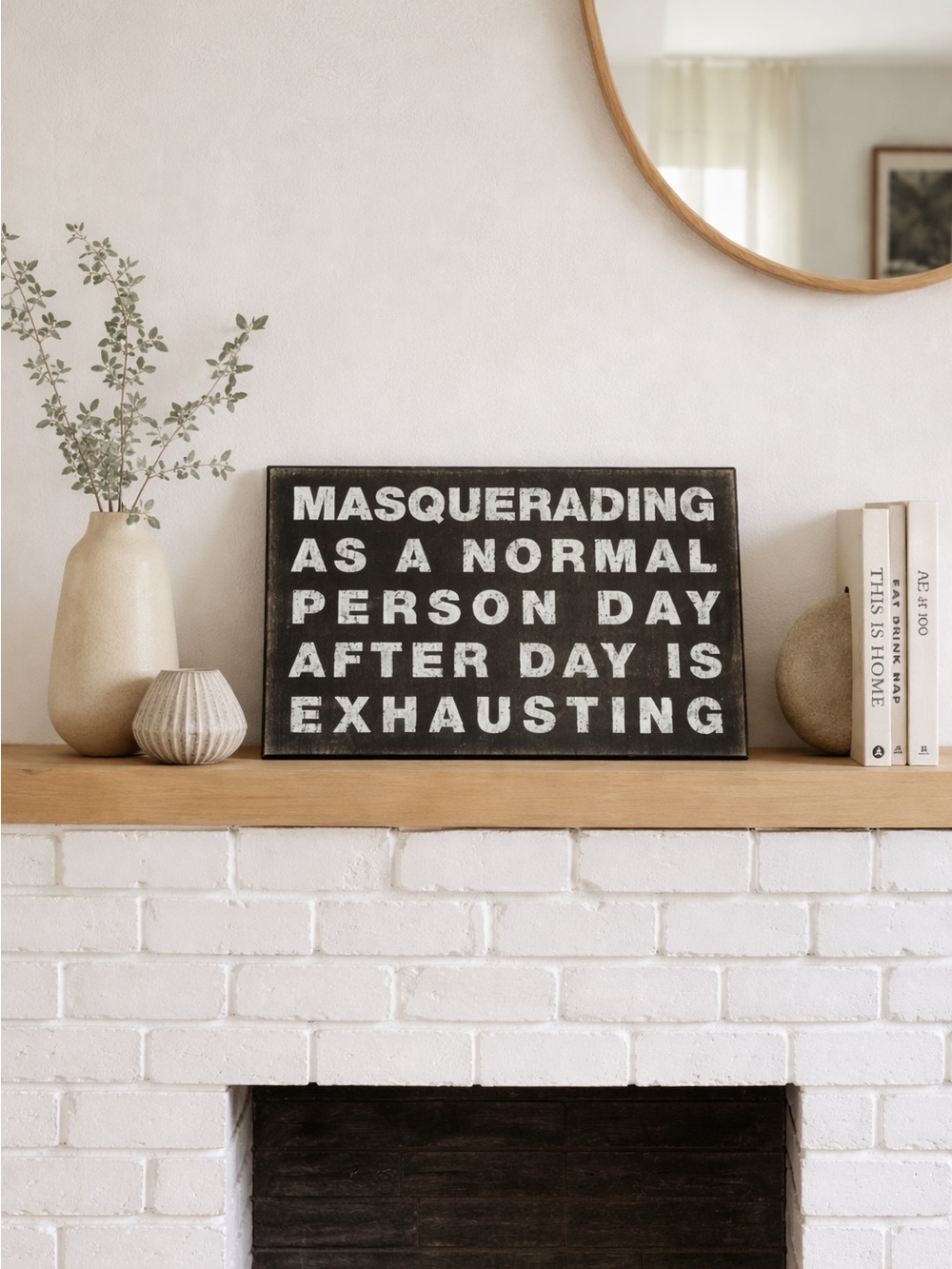 Black and White Sign Simple Home Decor Humorous Sign ‘Primitives by Kathy’ Sign